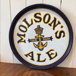 Molson ale beer tray - Blue and Yellow